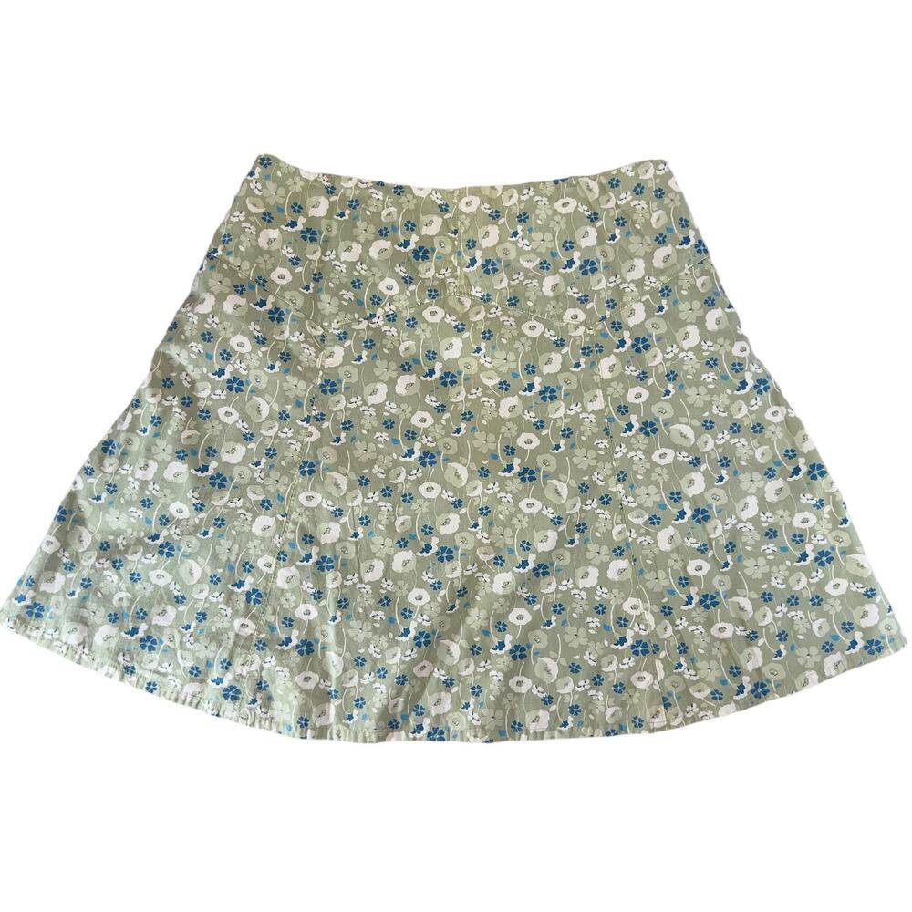 Venezia Green Floral A-Line Skirt - Picture 2 of 9